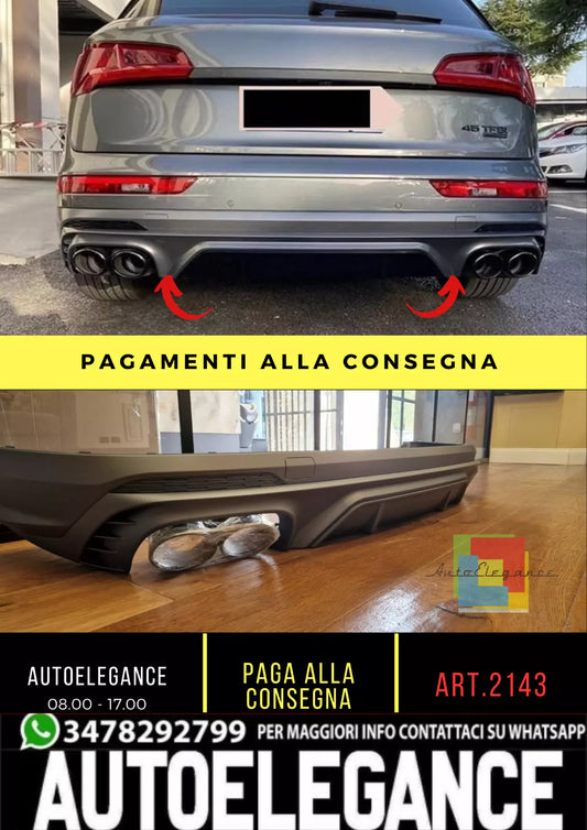 💥2143 DIFFUSORE AUDI Q5 FY SUV SLINE SQ5 18-20 GRIGIO PLATINO+TERMINALI 💥
