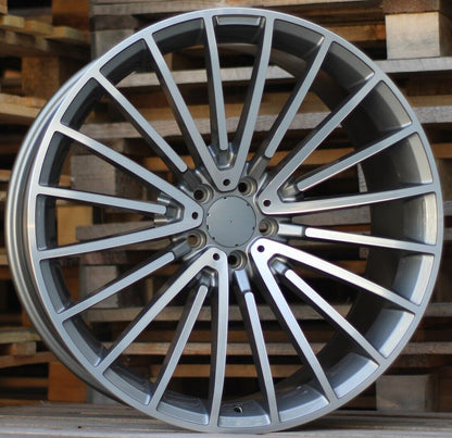 ADATTO per Mercedes E S Classe 22 inch 5x112 Stile AMG Multi Raggi Grigio Ruote