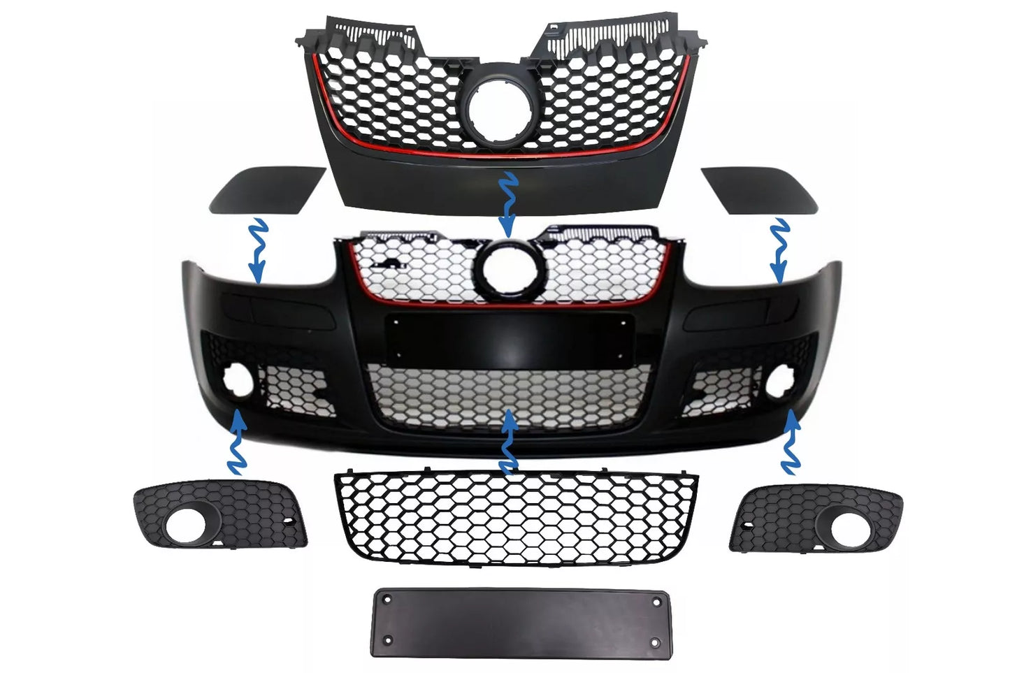 😎Ricambi Griglie per Paraurti Anteriore GTI Design per VW Golf 5 V MK5 2003-2😎