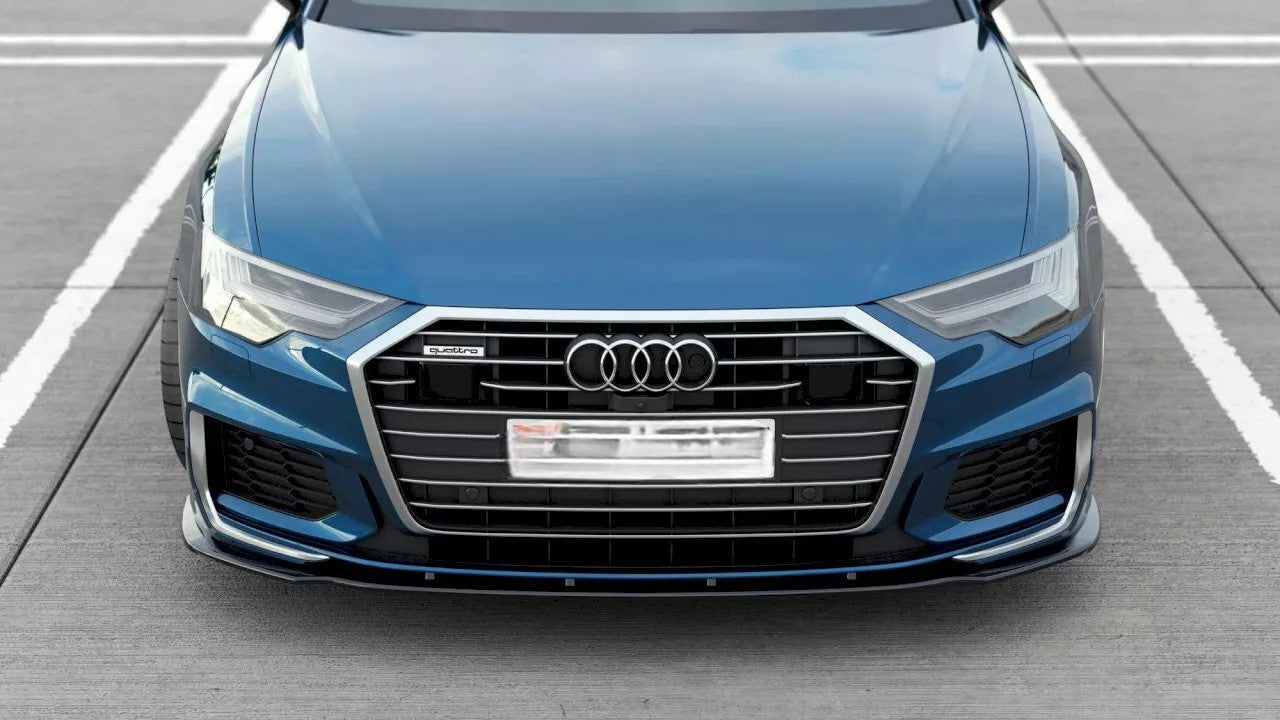 🔥Splitter Anteriore V2 in ABS Nero Lucido per Audi S6 / A6 S-Line C8 🔥