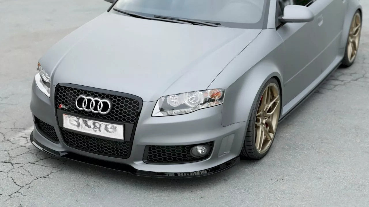 ✨Splitter Anteriore V1 in ABS Nero Lucido per Audi RS4 B7 (2006–2008) ✨