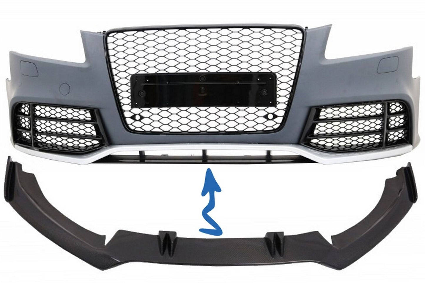 Front Bumper for Audi A5 8T Pre Facelift 07-11 RS5 Look Add-On Spoiler Lip 