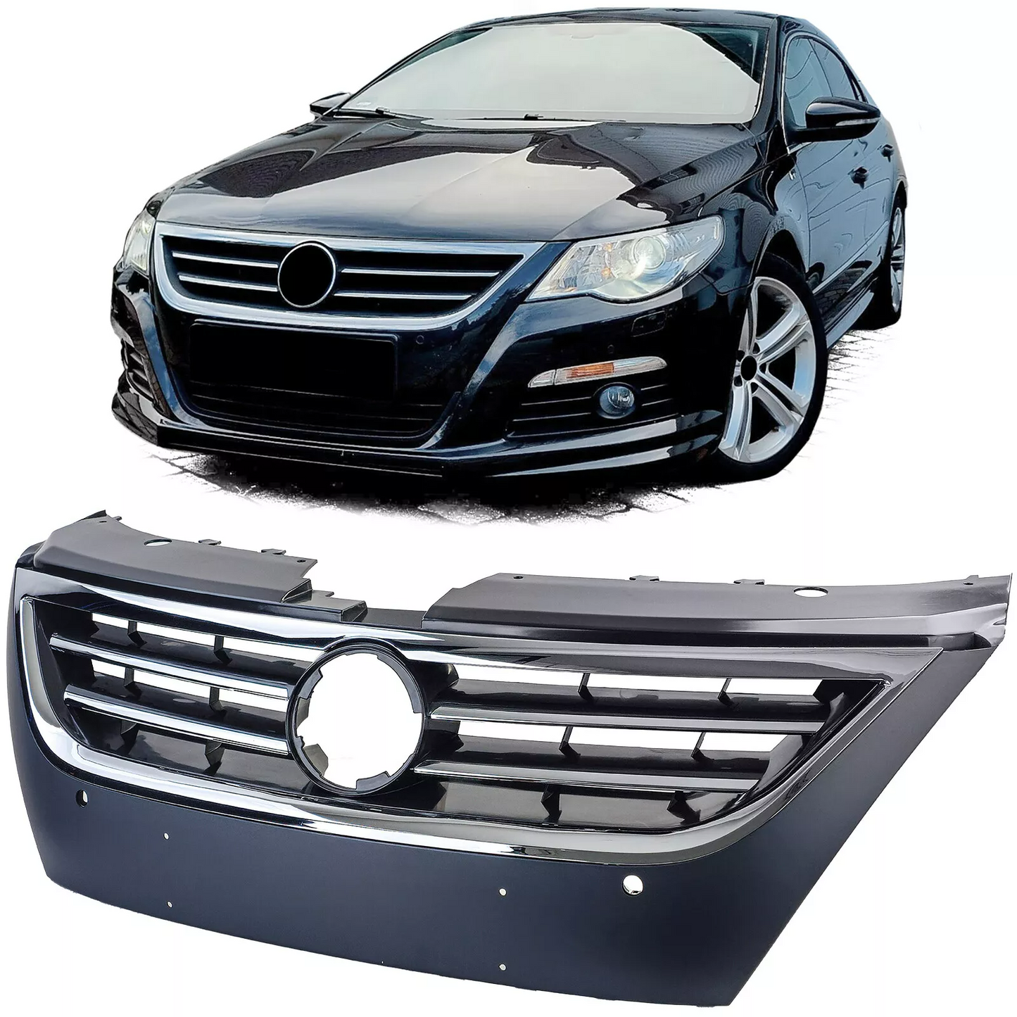 💕Griglia nera con strisce cromate adatta per VW Passat CC 2008-2012💕