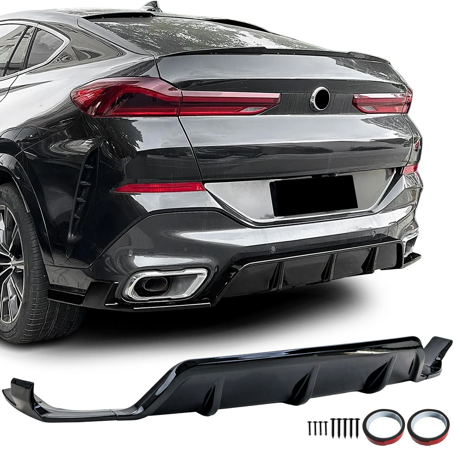💕Diffusore posteriore Performance Black Gloss adatto per BMW X6 G06 dal 2019💕