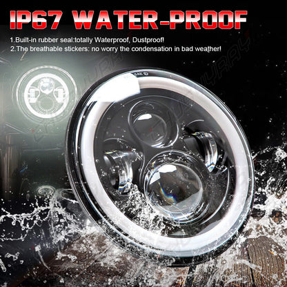 Fit for Buick GS 455 1970-1972 4pcs DOT 5-3/4 5.75" Round LED Headlights HI/LO 