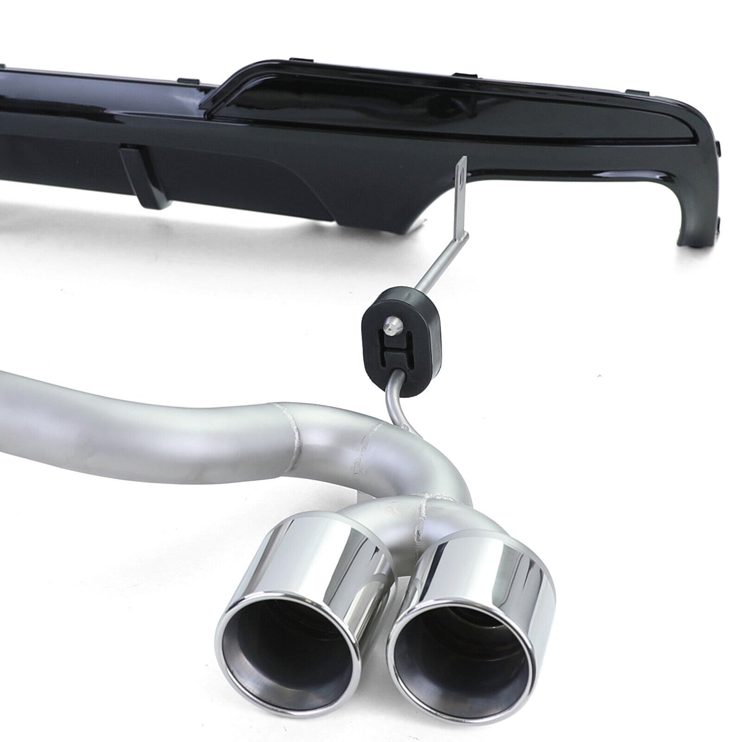 Diffusore posteriore lucido + conversione terminale di scarico duplex adatto per BMW F10 F11 520 525 528 530