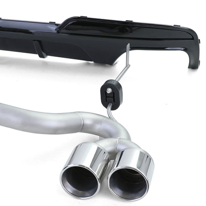 Diffusore posteriore lucido + conversione terminale di scarico duplex adatto per BMW F10 F11 520 525 528 530