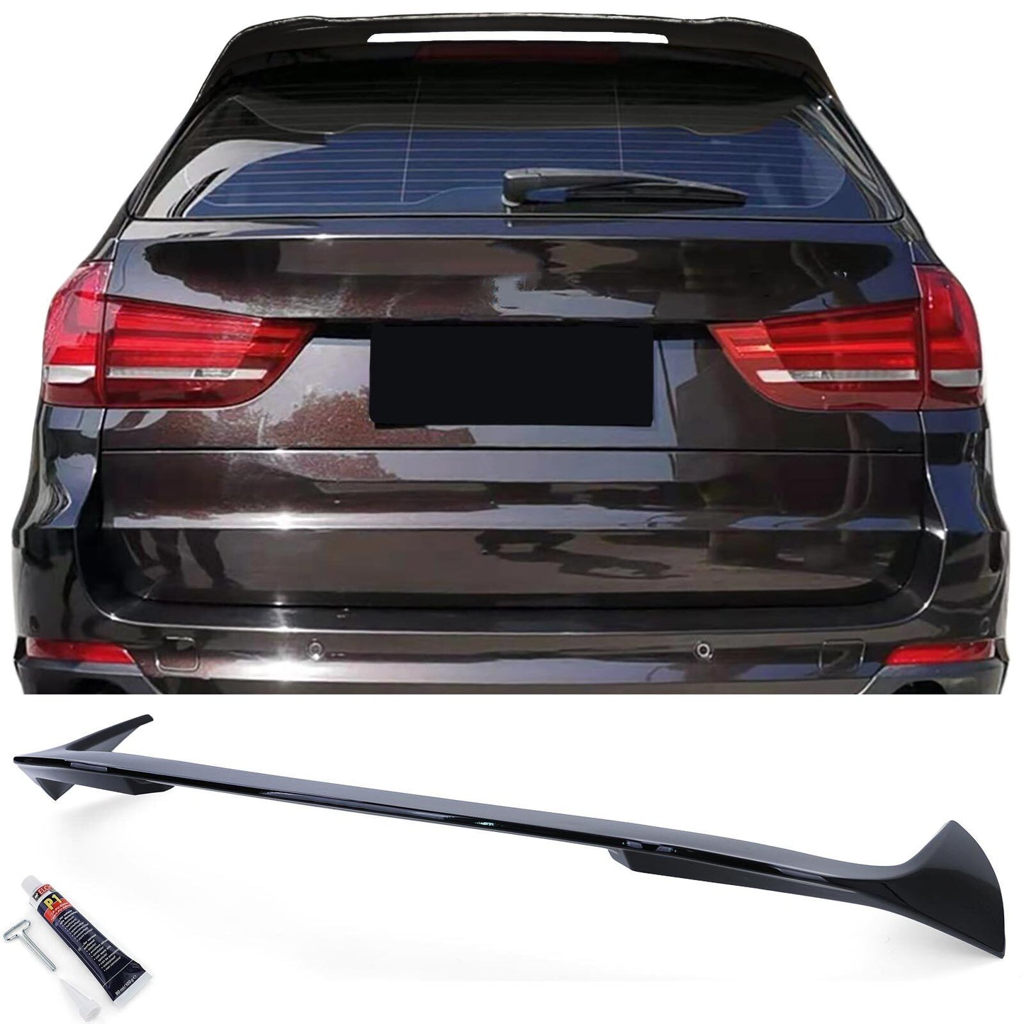 Aftermarket Gloss Black Sport Version Rear Roof Spoiler Compatible with BMW X5 F15 13-18 