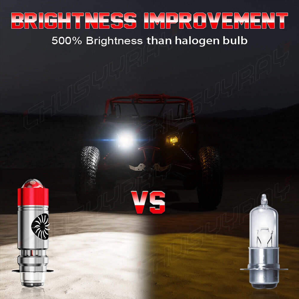 For Yamaha YFZ450 YFZ 450 YFZ450R LED 2004-2019 2020 2021 White Headlight Bulb 