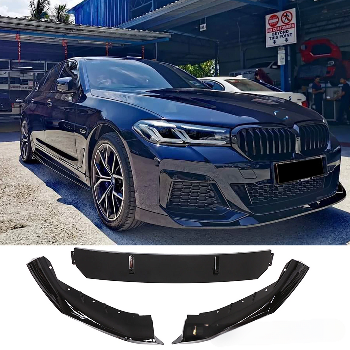 💕Spoiler labbro labbro anteriore GLOSS NERO per BMW Serie 5 G30 G31 2021 💕
