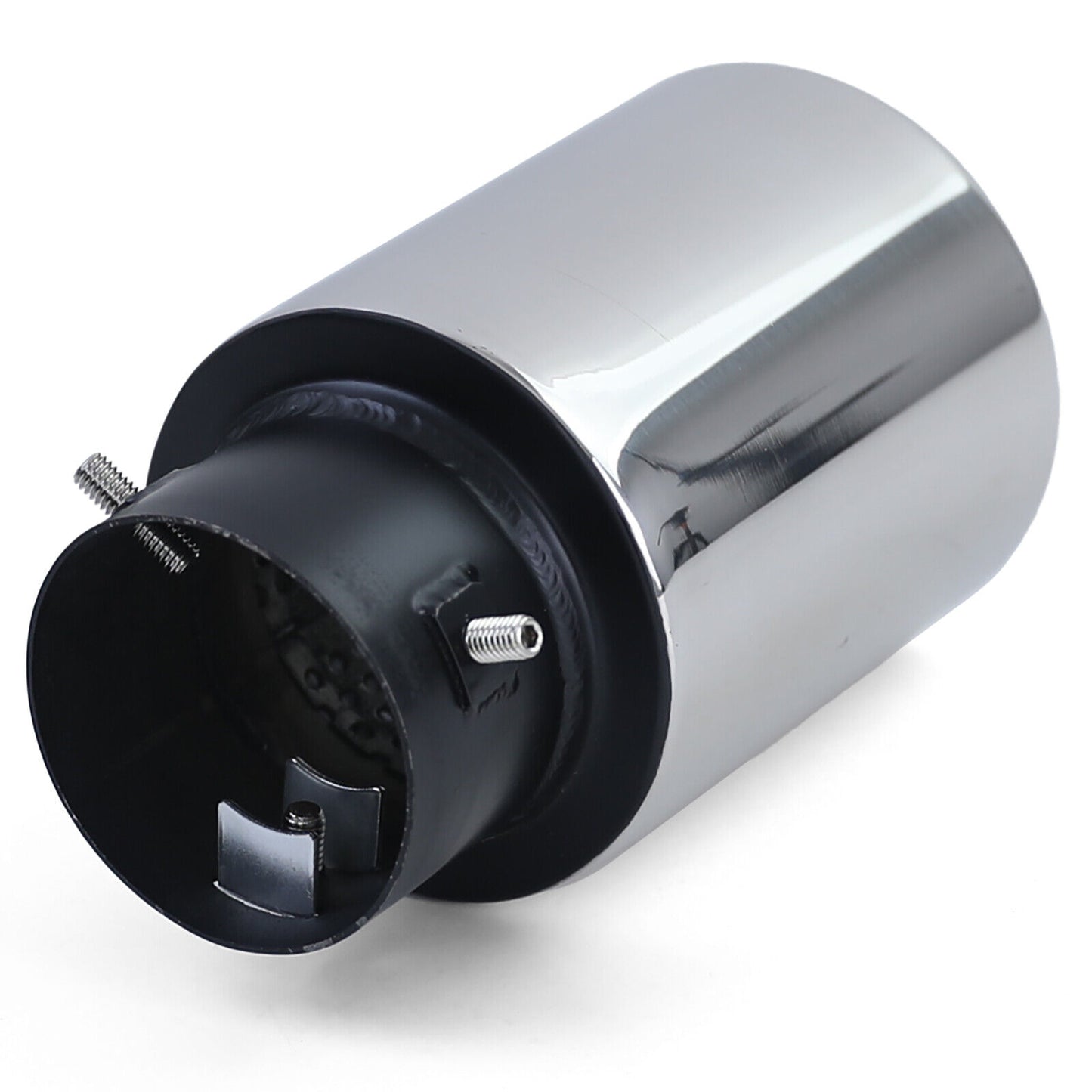 Terminale di scarico racing in acciaio inox per viti tonde da 89 mm-