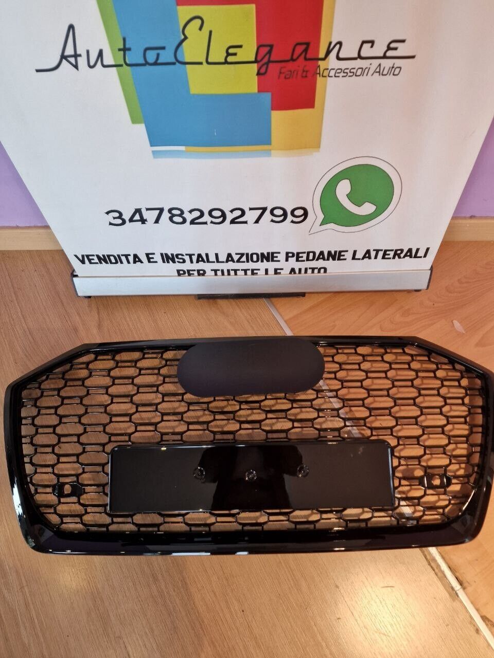 0965 Griglia a nido d'ape griglia completa nera lucida adatta per Audi A6 C8 2019+