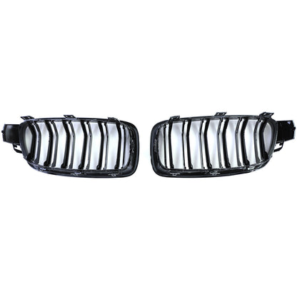 Gloss Black Double Bar Sports Radiator Grille Suitable for BMW F30 F31 11-19