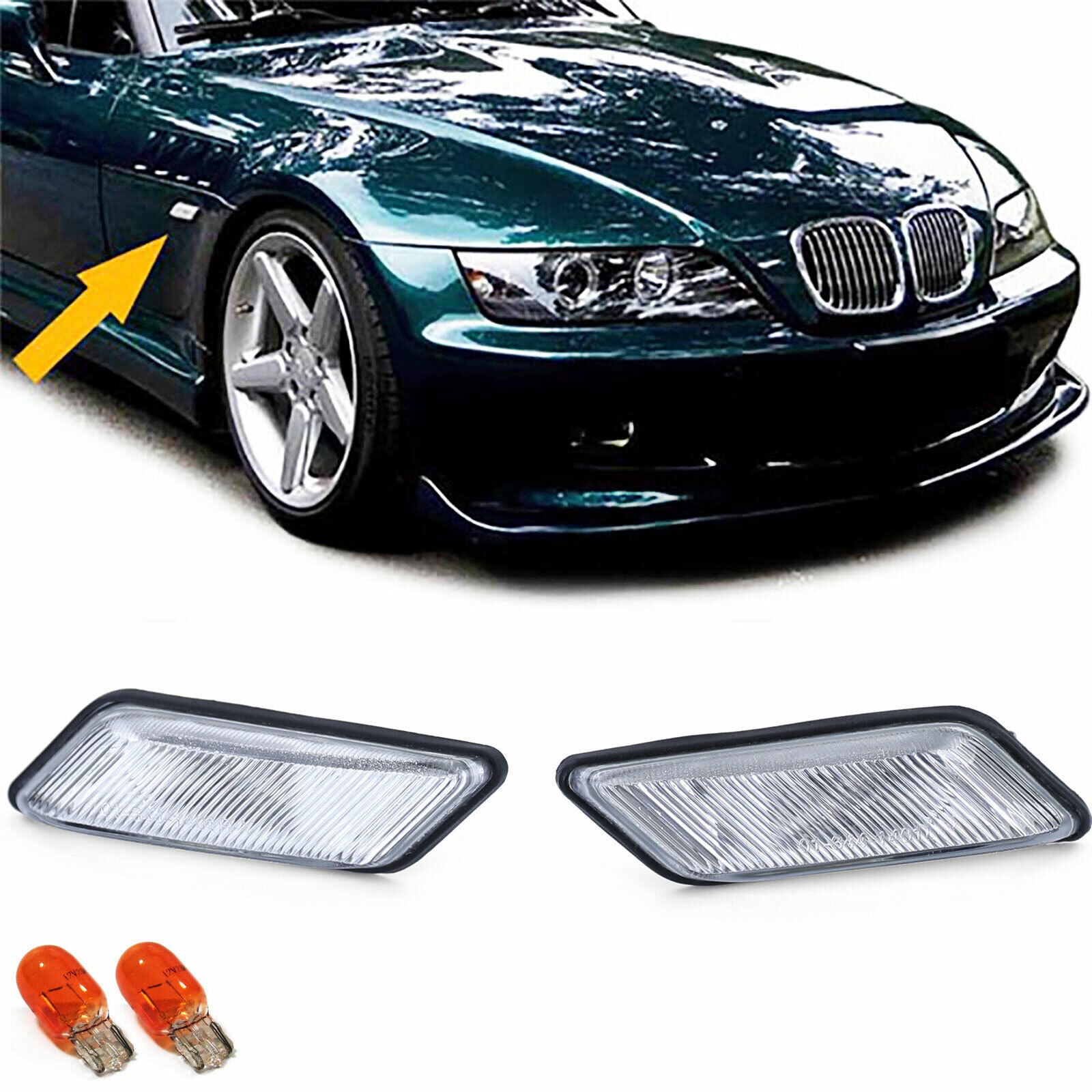 Coppia frecce laterali bianche sinistra destra adatte per BMW Z3 95-02 AUTOELEGANCERICAMBI