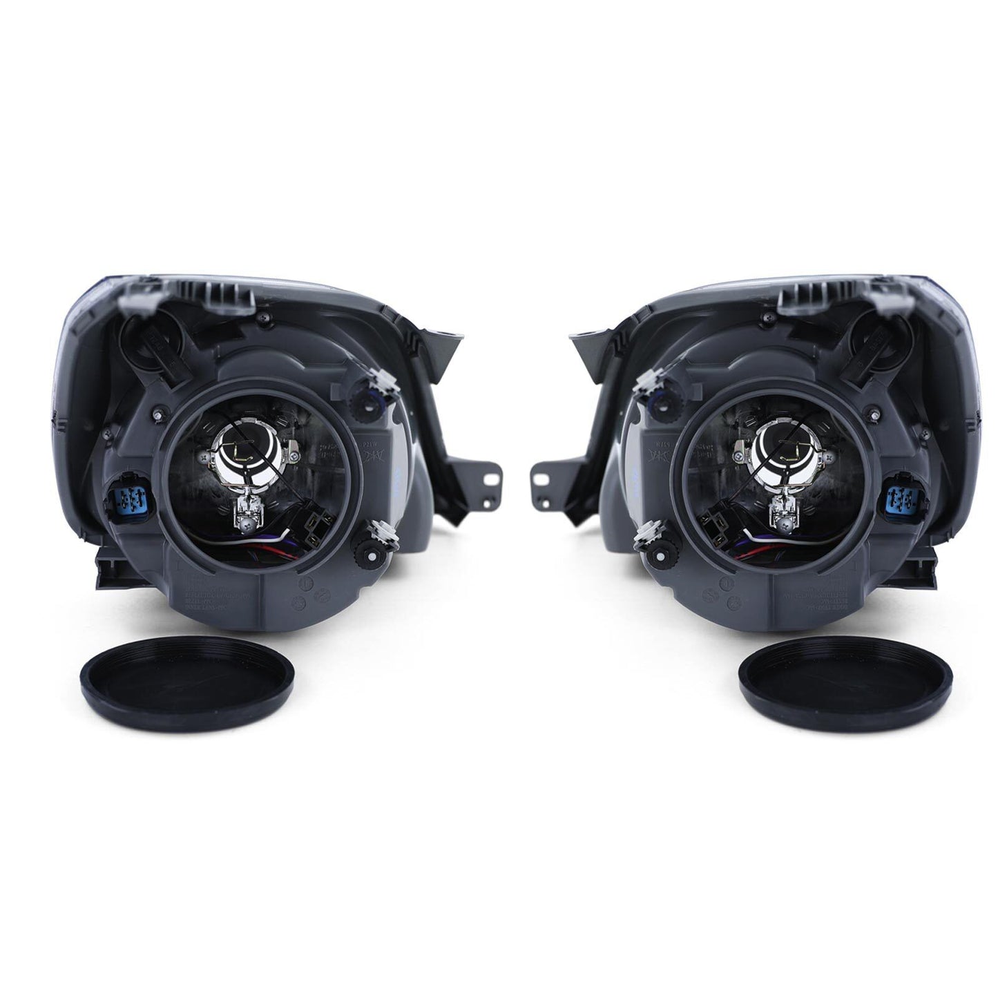 Fari anteriori H4 neri con coppia motore per Ford Fiesta JH JD 05-07