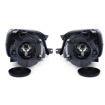 Fari anteriori H4 neri con coppia motore per Ford Fiesta JH JD 05-07