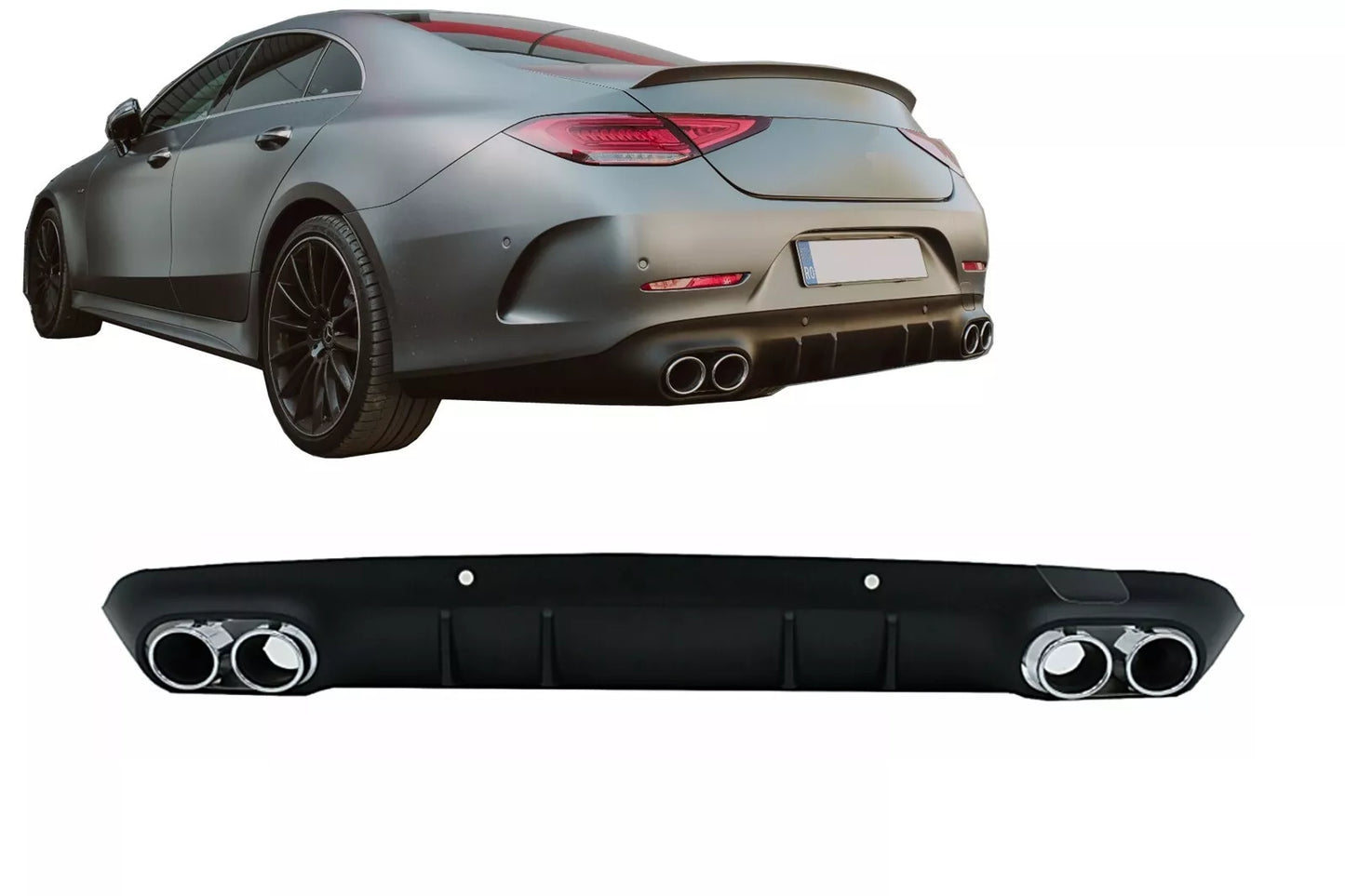 😍Diffusore per Mercedes Classe CLS C257 18+ Scarico Cromo CLS53 Design😍