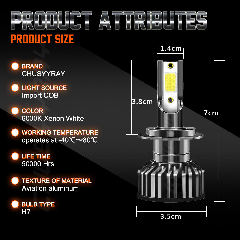 For Mazda 5 2007 2008 2009 -4x 9005 H7 LED Headlight H11 Fog Light Bulbs 6pcs 