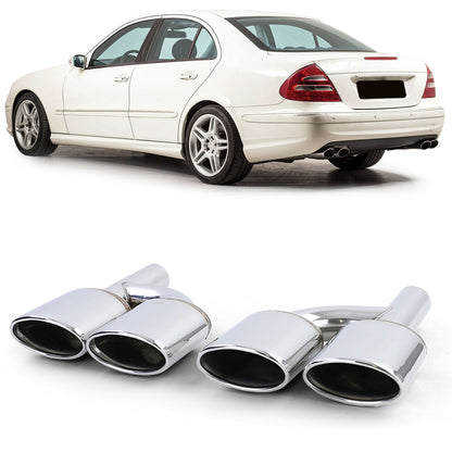 Terminali di scarico sportivi in acciaio inox aftermarket compatibile con Mercedes W204 W211 W164 W166 W221 R230