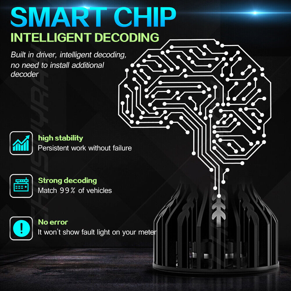 For Kenworth T680 T880 2013-2019 -4PCS LED Headlight Kit High Beam Bulbs 