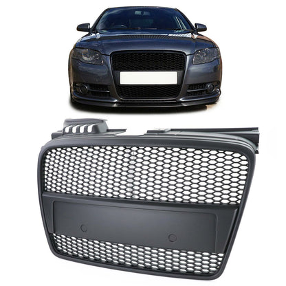 Black honeycomb sport radiator grille for Audi A4 B7 04-07 + cabrio-