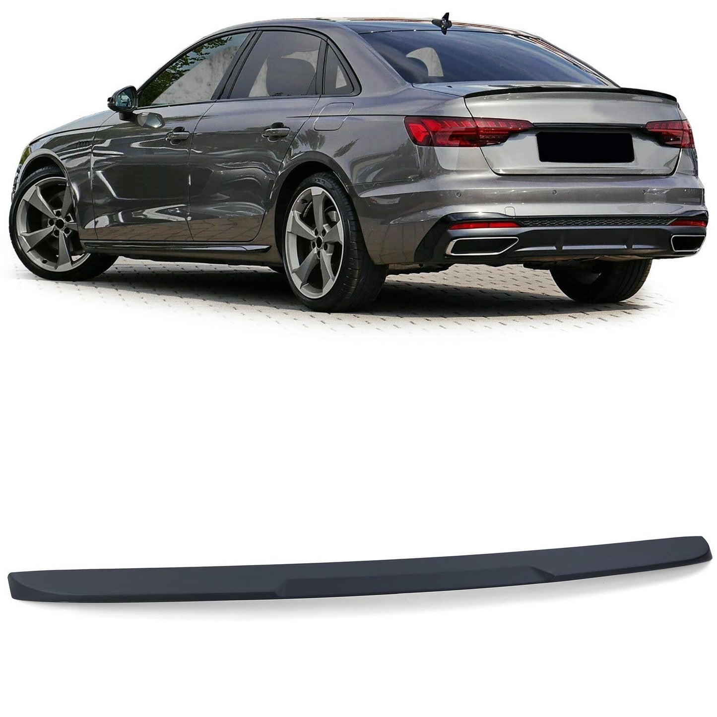 Labbro spoiler posteriore sportivo nero opaco adatto per Audi A4 B9 berlina
