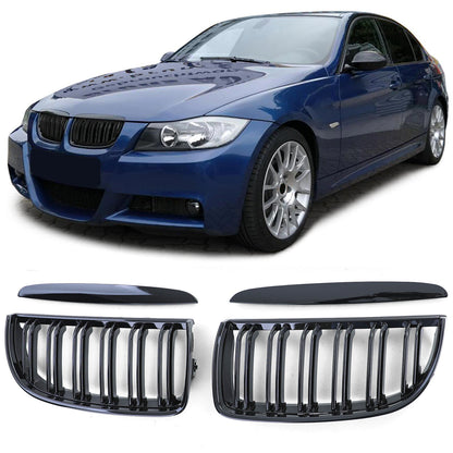 Griglia radiatore sportiva doppia barra performance lucida adatta BMW Serie 3