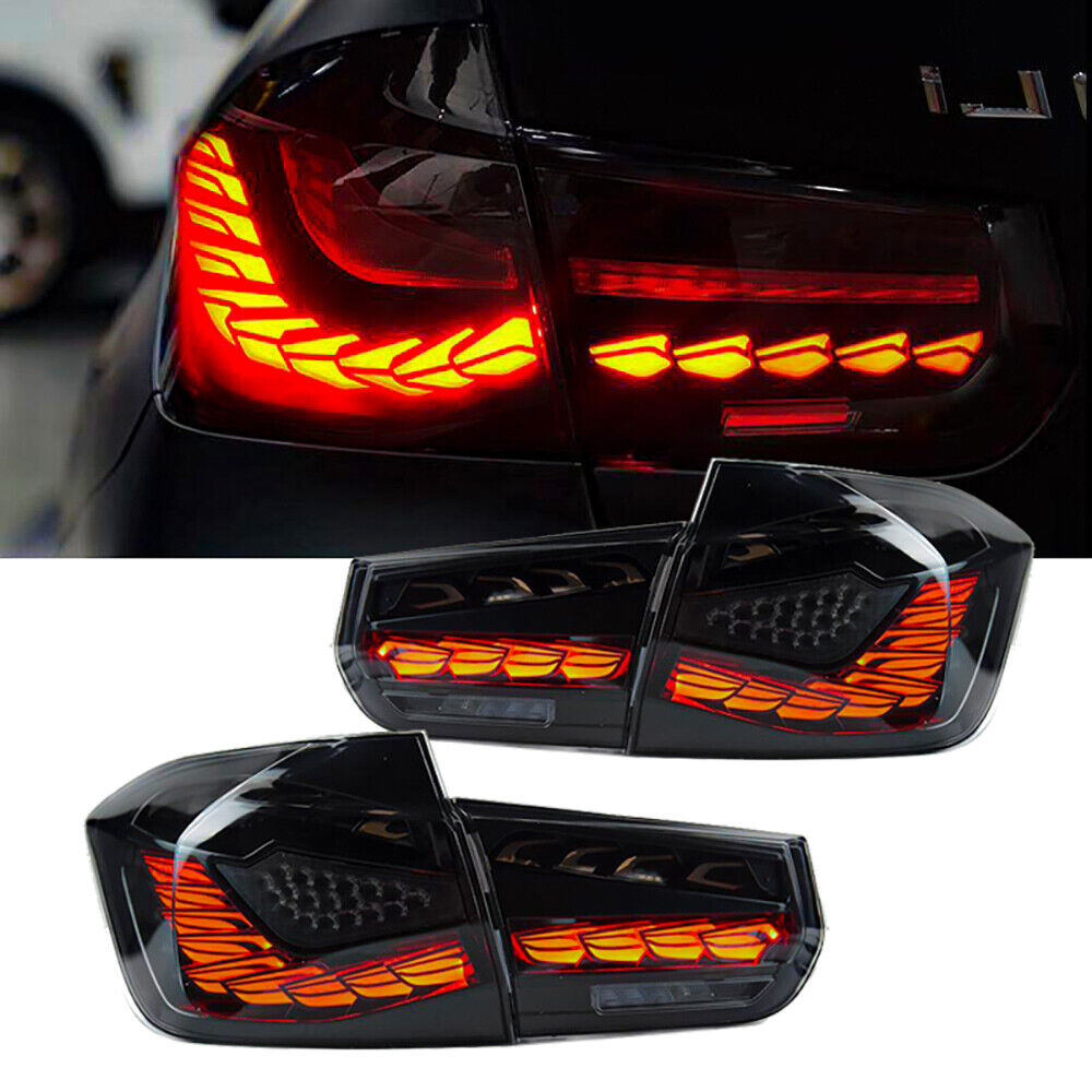Luci dinamiche  OLED  posteriori nere adatte per BMW Serie 3 berlina F30 F80
