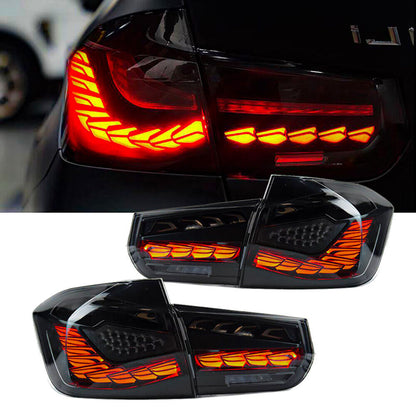 Luci dinamiche  OLED  posteriori nere adatte per BMW Serie 3 berlina F30 F80