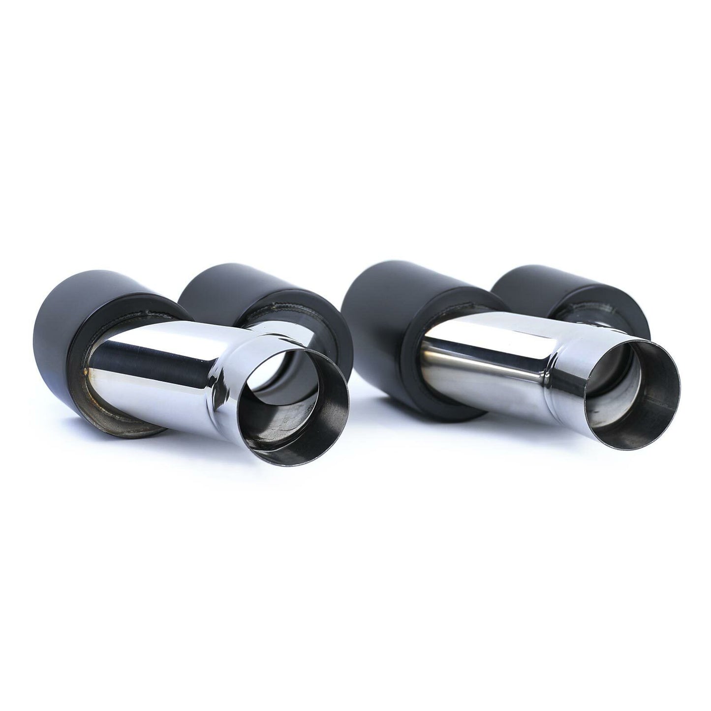 Tubo di scarico sportivo in acciaio inox Trims Nero 89mm Doppio Tondo Universale