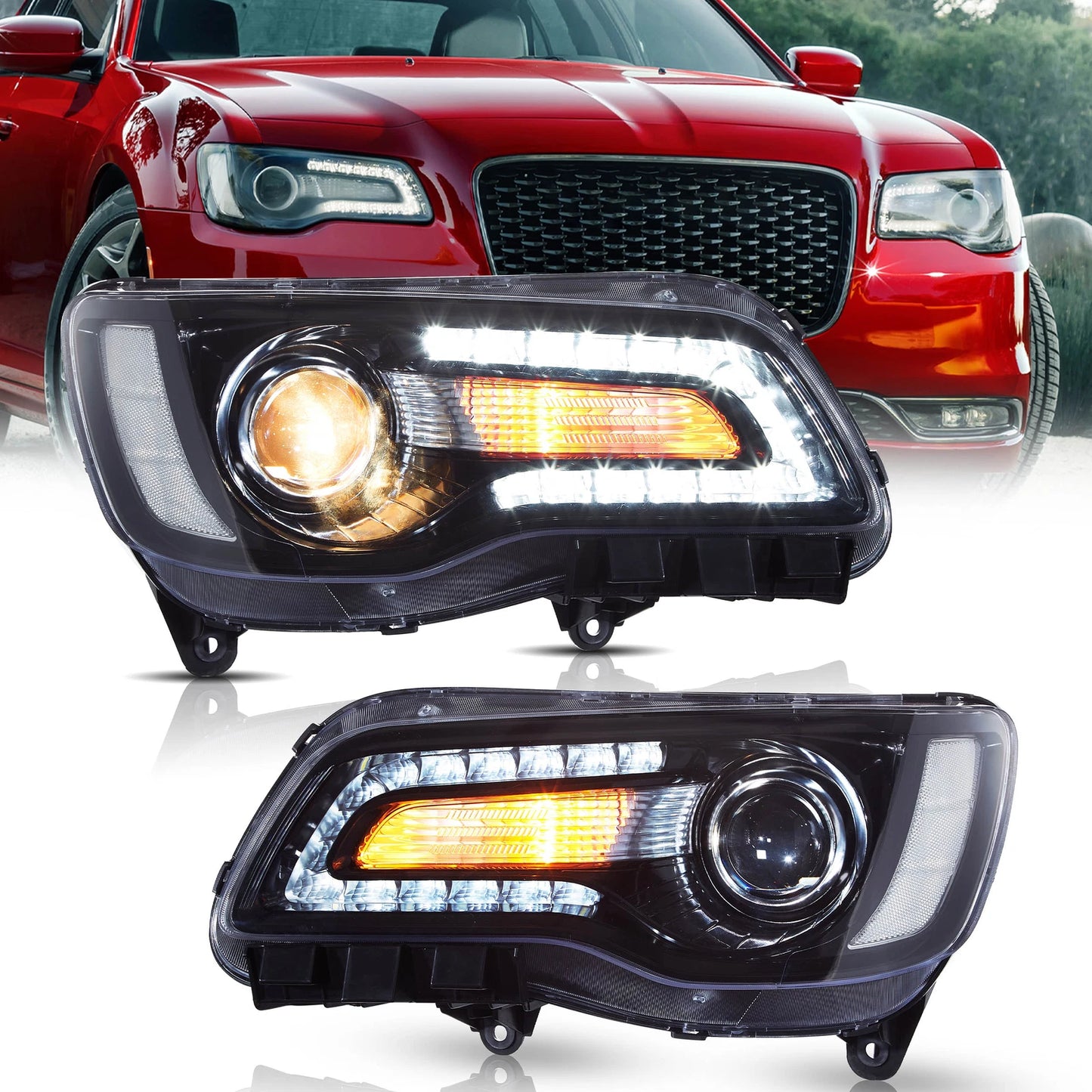 ⭐ART.2938 Kit Fari Anteriori a LED + Fanali Posteriori Fumé – Chrysler 300 ⭐