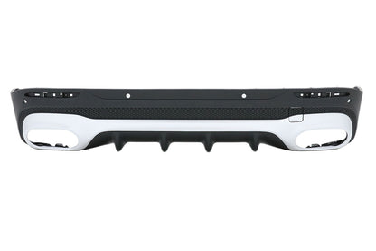 Chrome Diffuser Bumper Exhaust Tips For Mercedes GLB X247 SUV 20+ 45S Look