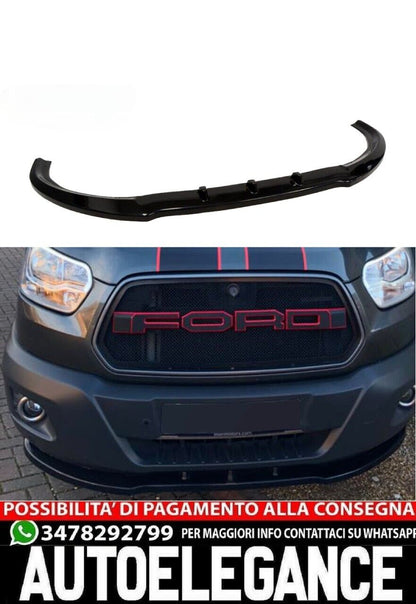 Front Spoiler Lip For Ford Transit MK8 2014-2019 Gloss Black