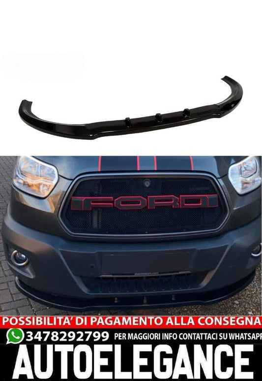 Labbro anteriore spoiler anteriore per Ford Transit MK8 2014-2019 nero lucido