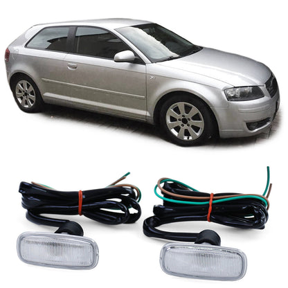 Coppia frecce laterali bianche per Audi A8 4G A4 8D2 A3 8L A6 C5 TT 8N A2- AUTOELEGANCERICAMBI