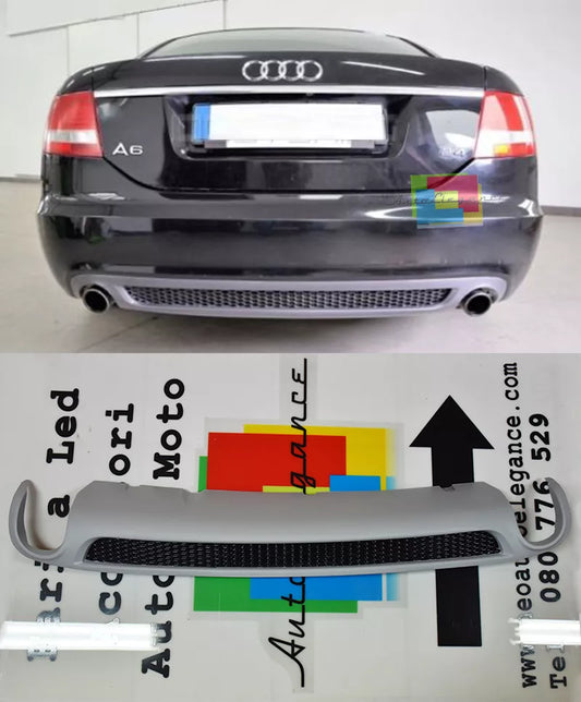 Audi A6 4F C6 Sedan 2004-2008 Diffusore paraurti posteriore inferiore S LINE