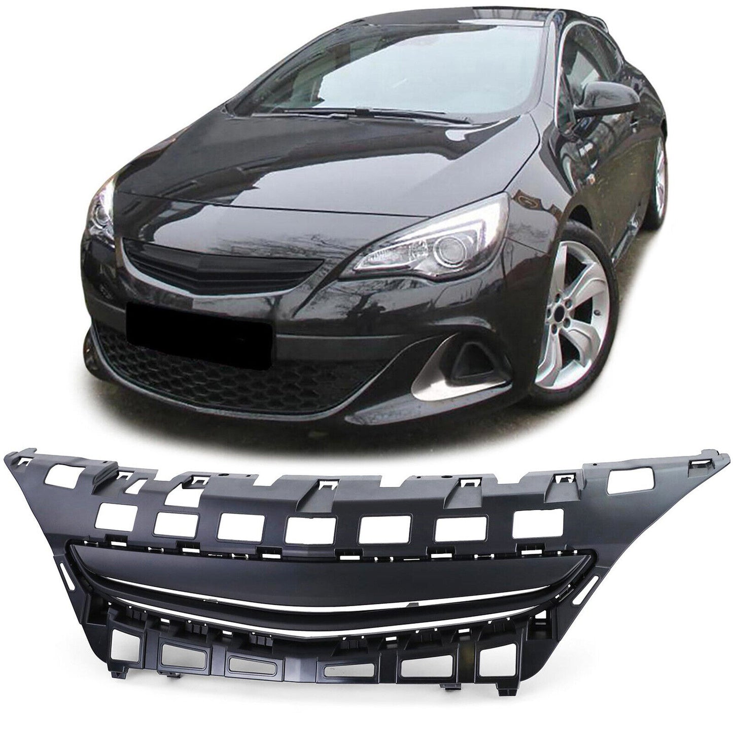 Griglia sportiva senza emblema nera aftermarket compatibile con Opel Astra J GTC 3 porte da 12