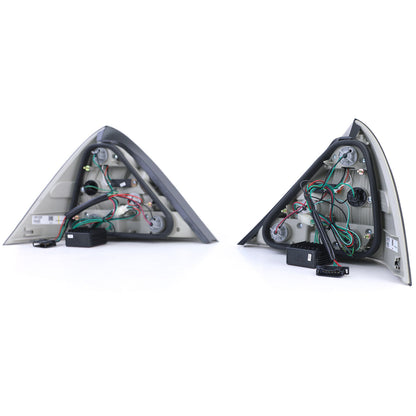 Fanali posteriori a LED in vetro trasparente fumè nero aftermarket compatibile con Mercedes SLK R170 96-04