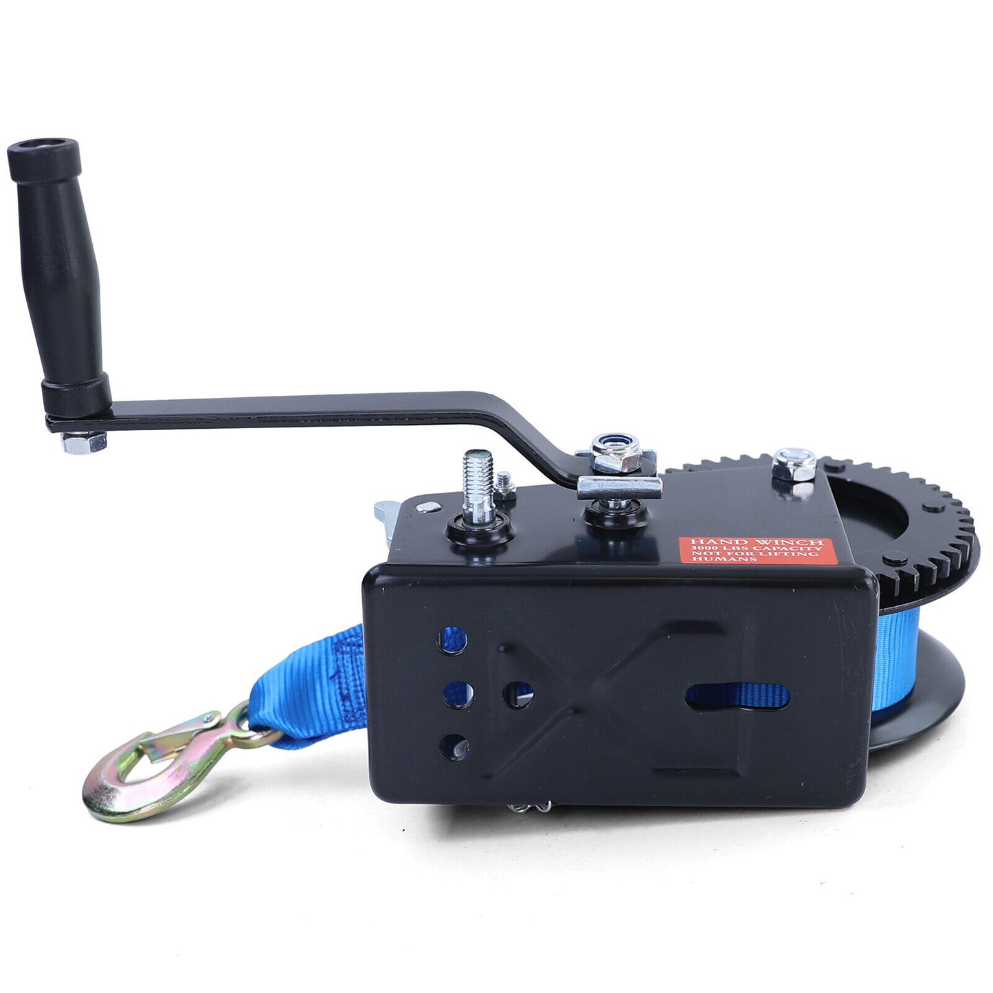 Verricello professionale verricello a mano nero con cinghia blu 1500kg 8 metri