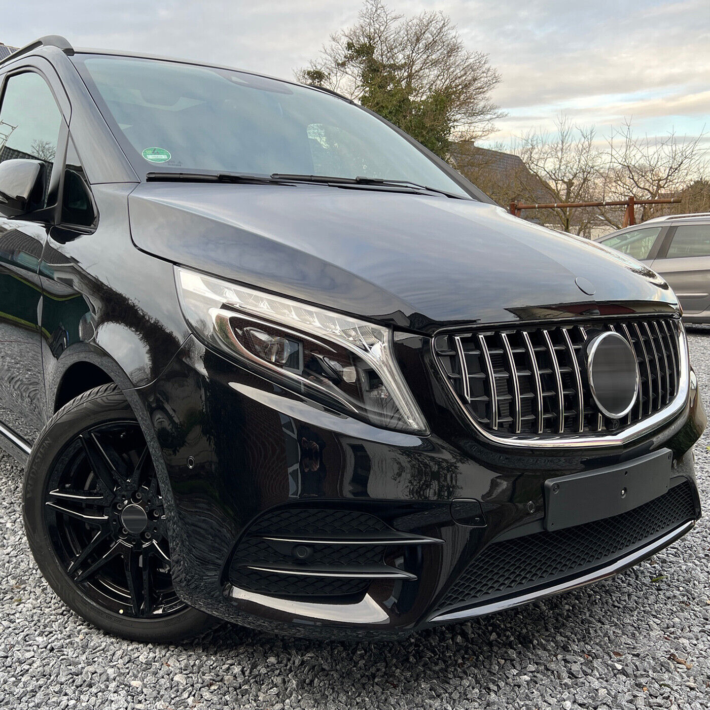 Griglia GT Panamericana adatta per Mercedes Classe V W447 dal 2019 argento nero