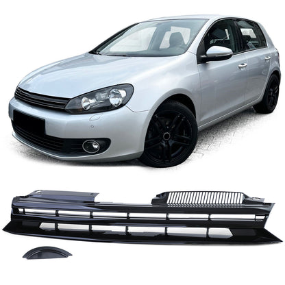 Griglia senza emblema nero lucido aftermarket compatibile con VW Golf 6 08-12