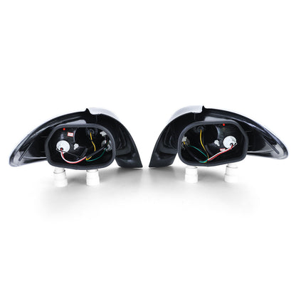 Fanali posteriori in vetro trasparente cromati per Peugeot 206 hatchback 3+5 porte 98-09