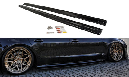 💕 Sotto minigonne  adatto per   Audi S8 D4   nero lucido 💕