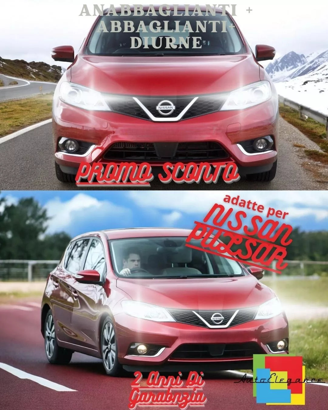 Set completo di fari a LED per Nissan Pulsar anabbaglianti senza errori