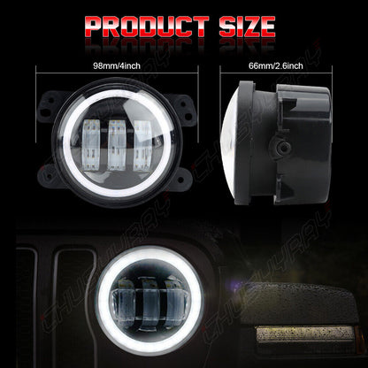 7" LED Headlights Fog Lamp Turn Signal Light For 2003-2007 Jeep Liberty