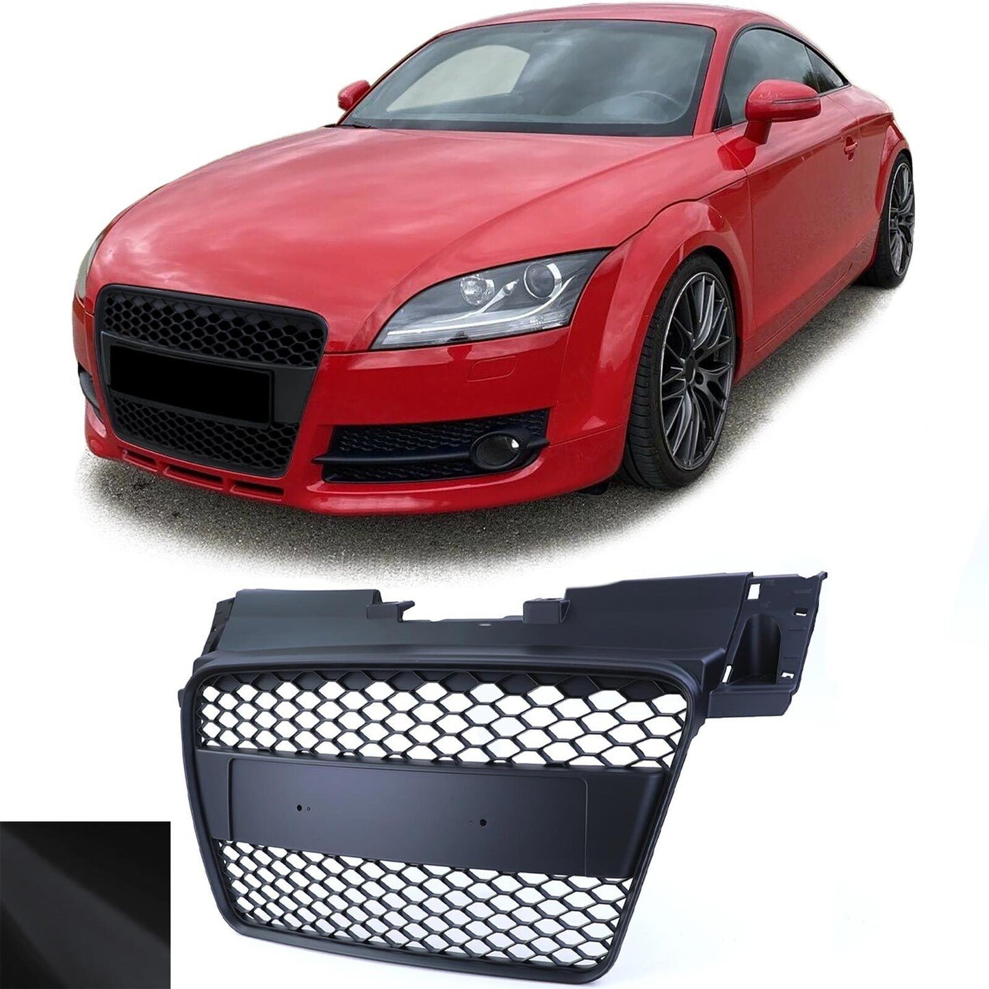 Griglia radiatore a nido d'ape senza emblema nero opaco per Audi TT 8J