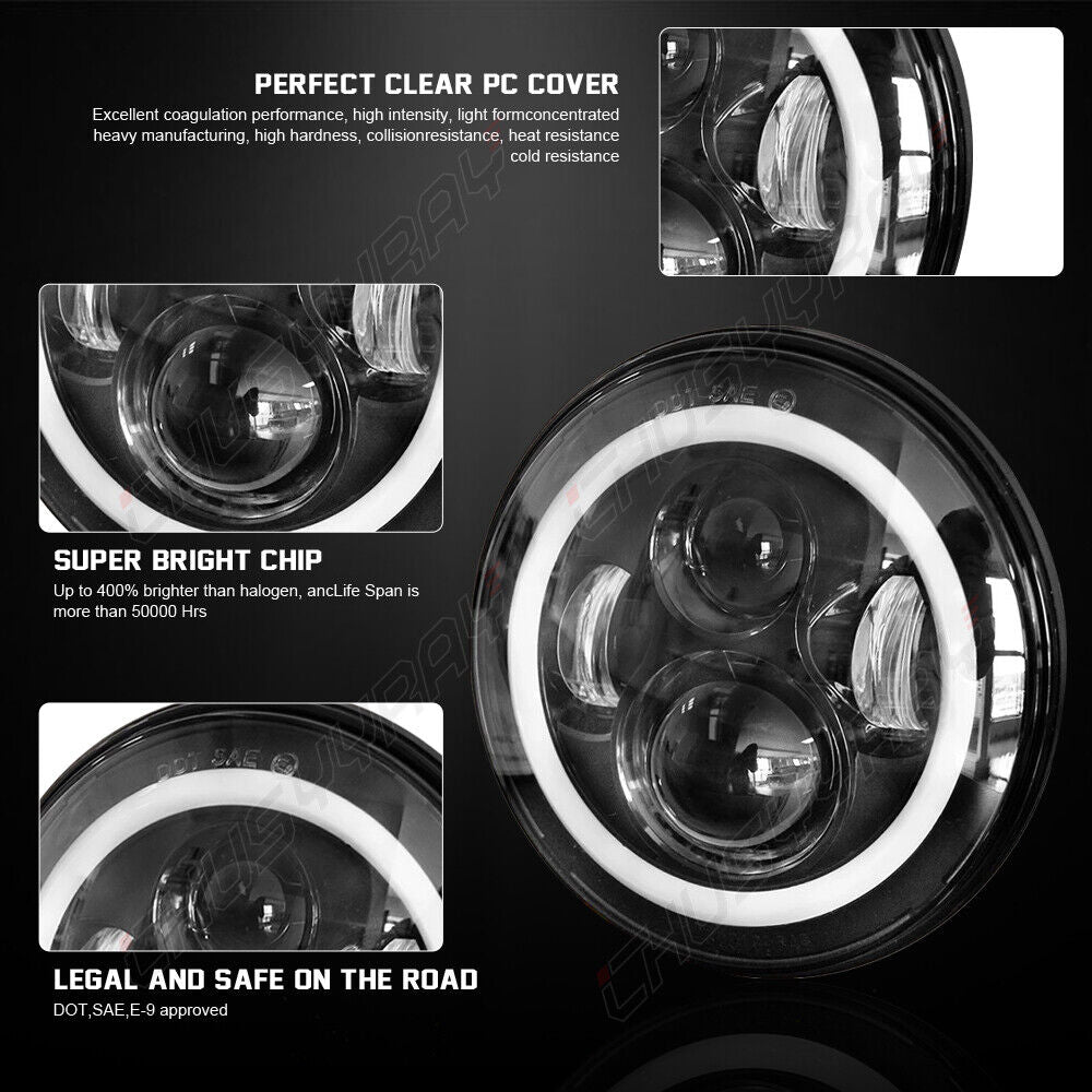 Chrome LED Headlights Fit Cadillac DeVille 62-74 Calais 65-74