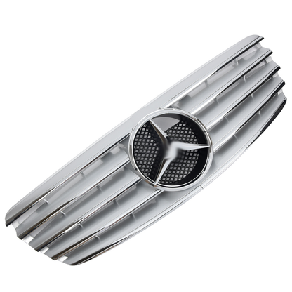 Griglia sportiva per Mercedes W211 S211 E 2002-2006 argento cromato AMG LOOK