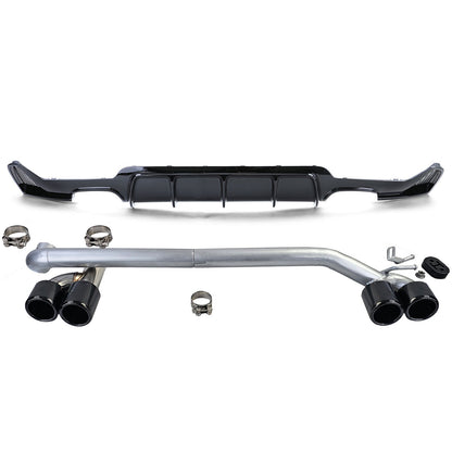 Glossy Rear Diffuser + Sport Look Exhaust Tip suitable for BMW F32 F33 F36 425 428 430 