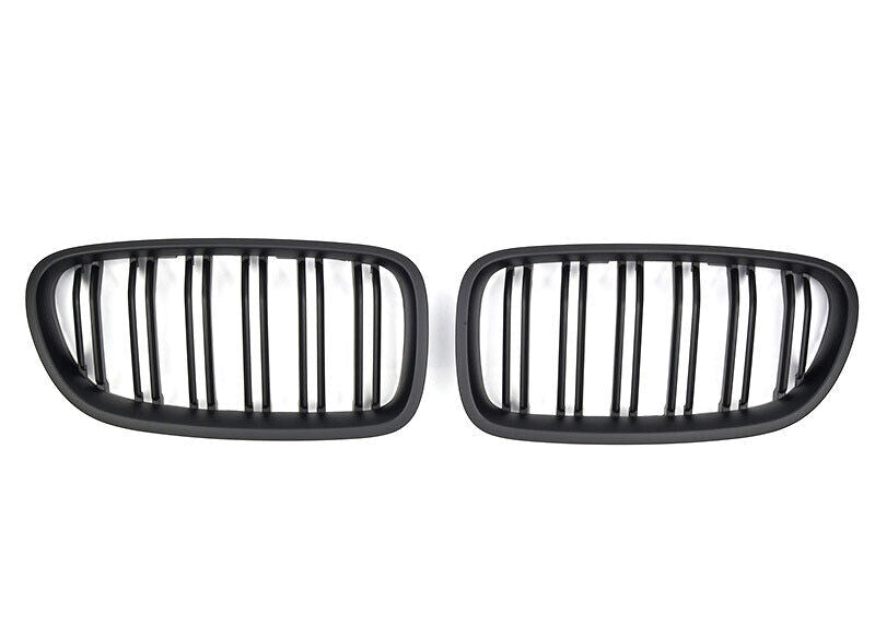 SUITABLE FOR BMW 5 SERIES F10 F11 RADIATOR GRILLE DOUBLE STRIPE MATT BLACK 